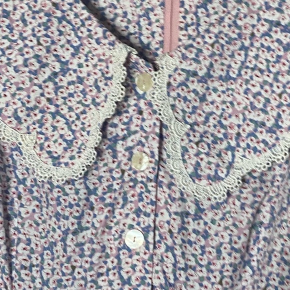 NWT Karin Stevens 90s Floral Maxi Dress 14 Gunne Sax Style Dusty Rose&Periwinkle - Picture 8 of 16